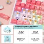 EPOMAKER QK108 Full Size Mechanical Keyboard with Screen & Knob, 8000mAh, Creamy&Thocky, Gasket, RGB Backlit, Mac Keycap, Wireless Gaming Keyboard for Mac/Win (Pink, Creamy Jade) - Image 5