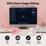 EPOMAKER QK108 Full Size Mechanical Keyboard with Screen & Knob, 8000mAh, Creamy&Thocky, Gasket, RGB Backlit, Mac Keycap, Wireless Gaming Keyboard for Mac/Win (Pink, Creamy Jade) - Image 6