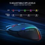 Redragon M616 RGB Gaming Mouse, 10000 DPI Wired Optical Mouse with 6 Programmable Buttons & 8 Backlit Modes, Software Supports DIY Keybinds - Image 4