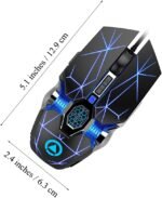 Gaming Mouse Wired Game Mice USB Silent Optical Mouse 3200DPI RGB Colorful Gradient Backlit 7 Buttons for Desktop Laptop Computer Gamer PC Windows Mac - Image 3