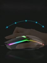 Guiheng Wired Gaming Mouse, Optical USB Mice for Laptop/Desktop, 800 to 1600 and RGB Light, Ergonomic with 4 Programmable Buttons for Computer Windows 7/8/10/XP Vista Linux Chromebook PC - Image 3