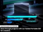 Samsung T9 Portable SSD 1TB, USB 3.2 Gen 2x2 External Solid State Drive, Seq. Read Speeds Up to 2,000MB/s for Gaming, Students and Professionals, MU-PG1T0B/AM, Black - Image 4