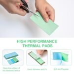Aairhut Thermal Pad 20W/m.K, 100x50x2.5mm Silicone Cooling Pad Non Conductive Heat Resistance Soft Sticky Cover with Dual Self-Adhesive Films for PC Laptop PS4/PS5/SSD/RAM - 1 Pad - Image 5