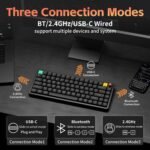 nuphy Air75 V3 Hot Swappable Wireless Mechanical Keyboard, 84 Keys 75% Custom Low Profile Keyboard with Knob, RGB Backlit, Gasket Mounted, Support Bluetooth/2.4GHz/USB-C,Black-Red Nano - Image 3