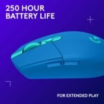 Logitech G305 Lightspeed Wireless Gaming Mouse, Hero Sensor, 12,000 DPI, Lightweight, 6 Programmable Buttons, 250h Battery, On-Board Memory, Compatible with PC, Mac - Blue - Image 4