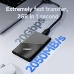 fanxiang 4TB External SSD Portable, Up to 2000MB/s, USB C External Solid State Drive External Hard Drive, USB 3.2 Gen2*2 Type-C SSD for iPhone 15/Pro/PC/Laptops/Creators/Gaming PS2000W-NEW - Image 3