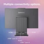 Lenovo 27 inch All-in-One Desktop PC, FHD Touch Display, AMD Ryzen 7 7735HS, 32 GB DDR5,RAM, 2TB SSD, Wireless KB & Mouse, RJ-45, Wi-Fi 6, Webcam, W11 Pro, Grey - Image 5