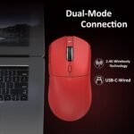 AJ139PRO Dual-Mode 2.4G/Wired Gaming Mouse, 59g Lightweight Design, PAW3395 Sensor, 26K DPI, 300mAh Battery with 40-Hour Battery Life for Windows, Mac Gamer. - Image 5