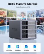 ORICO USB 3.0 Hard Drive Enclosure 4 Bay External Direct Attached Storage Max up to 88TB with Tray Lessing and Safety Lock for 3.5 inch SSDs HDDs ( Alluminum Alloy) -9848U3 - Image 4