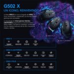 Logitech G G502 X Wired Gaming Mouse - LIGHTFORCE Hybrid Optical-Mechanical Primary switches, Hero 25K Gaming Sensor, Compatible with PC - macOS/Windows - Black - Image 5