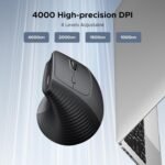 UGREEN Vertical Mouse, Wireless Bluetooth Ergonomic Mouse, Dual-Mode (BT 5.4 & USB 2.4G), Quiet Clicks, 4 Adjustable DPI (1000/1600/2000/4000), Compatible with Windows/Mac/Linux/Android/ChromeOS - Image 3