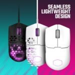 Cooler Master MM712 Wireless Gaming Mouse White with Adjustable 19,000 DPI, 2.4GHz and Bluetooth, Ultraweave Cable, PTFE Feet, RGB Lighting and MasterPlus+ Software - Image 3