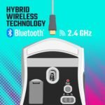 Cooler Master MM712 Wireless Gaming Mouse White with Adjustable 19,000 DPI, 2.4GHz and Bluetooth, Ultraweave Cable, PTFE Feet, RGB Lighting and MasterPlus+ Software - Image 4
