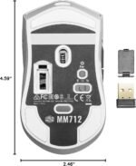 Cooler Master MM712 Wireless Gaming Mouse White with Adjustable 19,000 DPI, 2.4GHz and Bluetooth, Ultraweave Cable, PTFE Feet, RGB Lighting and MasterPlus+ Software - Image 8