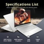 HP 15.6" FHD Laptop Computer, AMD Athlon Silver 3050U, AMD Radeon Graphics, 4GB DDR4 RAM, 128GB SSD, Windows 10 S, HD Webcam, HDMI, Office 365, Silver, 32GB Hotface USB Card - Image 3