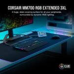 Corsair MM700 RGB Extended 3XL Cloth Gaming Mouse Pad/Desk Mat - Massive 1,220mm x 610mm (48” x 24”) Cloth Surface, 360° Three-Zone RGB Lighting, Two USB Ports - Black - Image 3