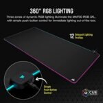 Corsair MM700 RGB Extended 3XL Cloth Gaming Mouse Pad/Desk Mat - Massive 1,220mm x 610mm (48” x 24”) Cloth Surface, 360° Three-Zone RGB Lighting, Two USB Ports - Black - Image 4