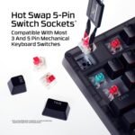 HyperX Origins 2 1800 – Gaming Keyboard, PC, Swappable Housing, Hotswap Switches, High Profile, 1800 Layout, 8k Polling, Adjustable Angle, Mechanical Switches - Image 4