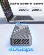 ORICO 40Gbps M.2 NVMe SSD Enclosure with Built-in Cooling Fan, Aluminum External NVMe Case Supports M Key PCIe 4.0 Drive, Compatible with Thunderbolt 3/4, USB4/3.2/3.1/3.0 Interface- CNM2 - Image 3