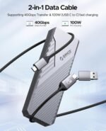 ORICO 40Gbps M.2 NVMe SSD Enclosure with Built-in Cooling Fan, Aluminum External NVMe Case Supports M Key PCIe 4.0 Drive, Compatible with Thunderbolt 3/4, USB4/3.2/3.1/3.0 Interface- CNM2 - Image 5