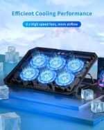 AICHESON Portable Laptop Cooling Pad with 6 Fans and 2 Pack 2ft USB A Cables Set - Image 3