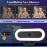 2K Webcam for PC,Streaming Computer Camera with Fill RGB Lights,Autofocus Webcam with Microphone and Cover,Plug-Play USB Web cam for Desktop Computer,Meeting,Gaming,Video Calling - Image 4