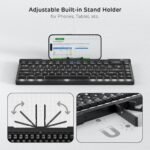 RK ROYAL KLUDGE F68 60% Foldable Low Profile Mechanical Keyboard, Wireless Mechanical Keyboard with Aluminum Body, Built-in Stand Holder, White Backlit, 68 Keys - Image 6