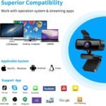 1080P HD Webcam with Microphone and Privacy Cover, USB Plug & Play Computer Camera, 120° Wide Angle Fixed Focus Web Camera for Video Conferencing, Online Learning, Streaming and Gaming - Image 8