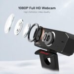 Redragon GW800 1080P PC Webcam with Built-in Dual Microphone, 360° Rotation - 2.0 USB Computer Web Camera - 30 FPS for Online Courses, Video Conferencing and Streaming - Image 4