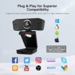 Redragon GW800 1080P PC Webcam with Built-in Dual Microphone, 360° Rotation - 2.0 USB Computer Web Camera - 30 FPS for Online Courses, Video Conferencing and Streaming - Image 5