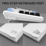 MageGee 75% Mechanical Gaming Keyboard, Compact Blue Backlit Wired Gaming Keyboards with Brown Switches, EVA Foam, Knob Control, STAR75 Portable NKRO PC Gaming Keyboard - White & Blue - Image 4