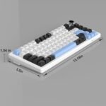 MageGee 75% Mechanical Gaming Keyboard, Compact Blue Backlit Wired Gaming Keyboards with Brown Switches, EVA Foam, Knob Control, STAR75 Portable NKRO PC Gaming Keyboard - White & Blue - Image 5