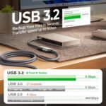 AINOPE USB Extension Cable 10FT,USB Extender,USB 3.0 Extension Cable, Male to Female Cord High Data Transfer Compatible with Webcam,USBKeyboard,Flash Drive,Hard Drive,Printer,Grey - Image 4