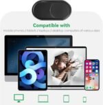 CloudValley Webcam Cover Slide[2-Pack], 0.023 Inch Ultra-Thin Metal Web Camera Cover for Macbook Pro, iMac, Laptop, PC, iPad Pro, iPhone 8/7/6 Plus, Protect Your Visual Privacy [Black] - Image 4