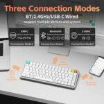 nuphy Air75 V3 Hot Swappable Wireless Mechanical Keyboard, 84 Keys 75% Custom Low Profile Keyboard with Knob, RGB Backlit, Gasket Mounted, Support Bluetooth/2.4GHz/USB-C,White-Brown Nano - Image 4