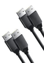 2 Pack 4.3ft/1.3m Type A Male to Type A Male Cable for Laptop Cooling Pads - USB A to USB A Black for Laptop Coolers - Image 2