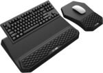 3-in-1 Ergonomic Keyboard Stand with Wrist Rest & Mouse Pad Set, Comfy Keyboard Riser Holder Soft Mousepad with Massage Design, Memory Foam and Non-Slip PU Base for Pain Relief, Black - Image 2