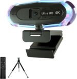 4K Webcam for PC, 4K Webcam with Remote Control and RGB Light, Autofocus Streaming Camera for PC/Mac, Plug and Play Computer Camera for Zoom/Skype/YouTube/Meeting - Image 2