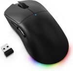 AJAZZ NJ08 Wireless Gaming Mouse 70g Lightweight, 12800 DPI, RGB Strip, 3-Mode Connection 2.4GHz/BT/Wired, 1000Hz Polling Rate, Ergonomic Right-Handed Design for PC, Mac, Windows, Laptop(Black) - Image 2