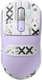 ATTACK SHARK X3 Lightweight Wireless Gaming Mouse with Tri-Mode 2.4G/USB-C Wired/Bluetooth,26K DPI, PAW3395 Optical Sensor,Kailh GM8.0 Switch,5 programmable Buttons for PC/Win/Mac(Purple+Stickers) - Image 2