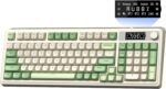 AULA S99 Pro Wireless Keyboard, Display Screen & Media Knob, Tri-Mode Bluetooth/2.4G/USB-C RGB Creamy Gaming Keyboard with Number Pad Macro Keys, Custom Computer Keyboards for Laptop PC Gamer - Green - Image 2