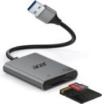 Acer SD Card Reader, USB A 3.0 to Micro Memory Card Reader, Aluminum Dual Slot SD to USB Adapter for Computer, PC, Laptop and Type A Devices, Compatible with SD/Micro SDXC/SDXC/SDHC/MMC/TF Cards - Image 2