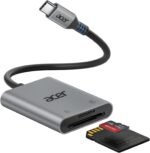 Acer SD Card Reader USB C, Dual Slots Type C to Memory Card Reader, Aluminum Micro SD Card Camera Adapter for MicroSD, SDHC, SDXC, Compatible with iPhone17/16/15, MacBook Neo/Pro/Air, iPad, Laptop - Image 2