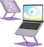 Aluminum Laptop Stand for Desk – Adjustable Ergonomic Laptop Riser, Foldable & Portable Holder Fit for MacBook & 10"-16" Laptops for Office, Home & Travel,Purple - Image 2
