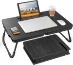 BUYIFY Foldable Laptop Bed Desk for Couch, Sofa - Large Lap Desk Tray Table with Cup Holder and Tablet Slot - Portable Notebook Stand for Eating, Writing, Studying and WFH -NEW-006 - Image 2