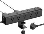 CCCEI Standing Desk Clamp Power Strip with 15 Outlets, Widely Spaced Desktop Edge Mount Surge Protector Outlet, Fast Charging USB-A and USB-C Ports, 6 FT Flat Plug, Black Fit 1.6 inch Table top. - Image 2
