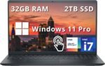 Dell Inspiron 15.6" FHD Touchscreen Laptop, Intel Core i7 1255U, 32GB RAM, 2TB PCIe SSD, Intel Iris Xe Graphics, Copilot AI, Numeric Keypad, HD Webcam, Wi-Fi, Windows 11 Pro, Black - Image 2