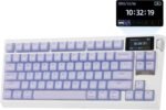 EPOMAKER G84 PRO Wireless Gaming Keyboard with Screen&Knob, 75% Creamy Mechanical Keyboard, 8000mAh, Hot Swappable, Silicone Keycaps, BT5.0/2.4G/USB-C Mode, NKRO, RGB (Purple, Creamy Jade Switch) - Image 2