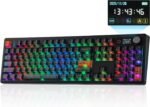 EPOMAKER TH108 V2 PRO Full Size Mechanical Keyboard with Screen&Knob, 10000mAh, BT/2.4Ghz, Mac Modifier PBT Keycap, Hot Swap, RGB, Gasket, Wireless Gaming Keyboard for Mac/PC (Black, Creamy Jade) - Image 2