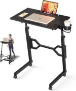 Enayplon Small Standing Desk with Wheels, Portable Treadmill Desk, Rolling Desk Adjustable Height for Laptop, Mobile Standing Table for Walking Pad, Bedside Table - Image 2